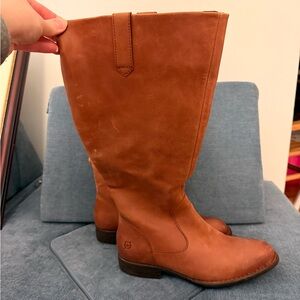 Classic Tan Leather Knee-High Women's Boots